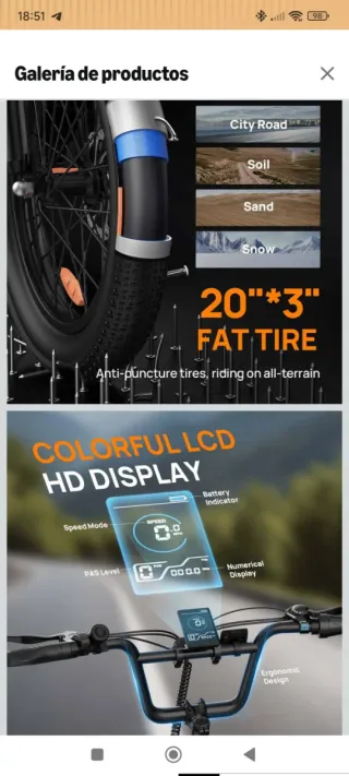 Bici Eléctrica URLIFE E20 Verde NUEVA CON FACTURA