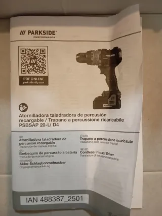 Taladro Percutor Parkside PSBSAP 20-LI D18