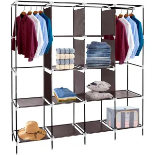 Armario Vestidor Marrón Tela 170x167x45 Cm NUEVO