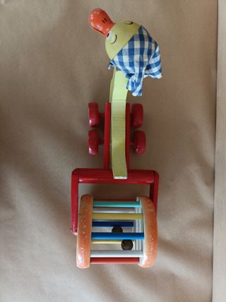 PATA JUGUETE ARRASTRE ANTIGUO DE MADERA