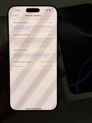 iPhone 16 Pro Max 256GB  Bateria 98%