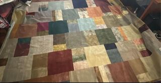Alfombra grande patchwork multicolor lana