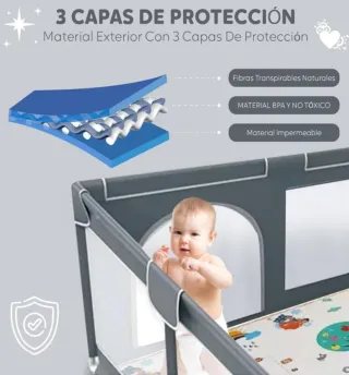 Parque Infantil Bebé con Malla Transpirable