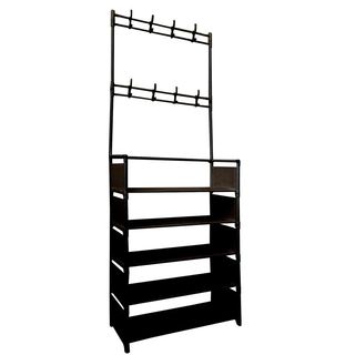 Recibidor Perchero Tela 5 Baldas Plus Negro NUEVO