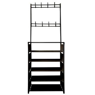 Recibidor Perchero Tela 5 Baldas Plus Negro NUEVO