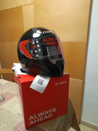 Casco LS2 Negro con Rojo
