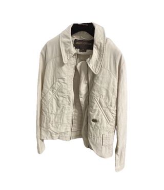 Chaqueta Louis Vuitton Beige con Cuello de Pelo