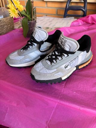 Zapatillas Lacoste Hombre Gris Naranja