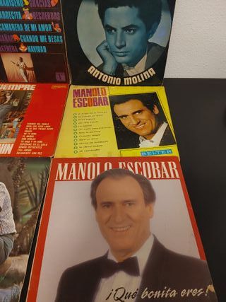 Lote 6 Vinilos LP Antonio Machín y Manolo Escobar