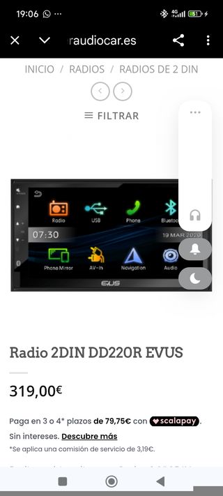 Radio GPS Esmartv 6.8 Bluetooth