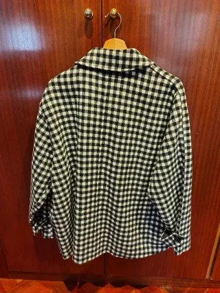 Chaqueta cuadros blanco y negro talla única