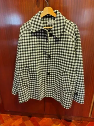 Chaqueta cuadros blanco y negro talla única