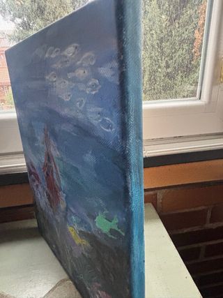 Cuadro fondo marino peces 30x25 cms