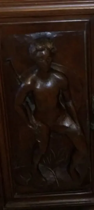 2 Puertas Madera tallada d un taquillón