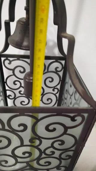 Farol lámpara forja hierro forjado campana