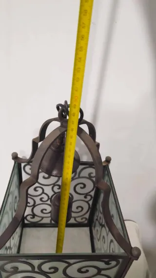 Farol lámpara forja hierro forjado campana