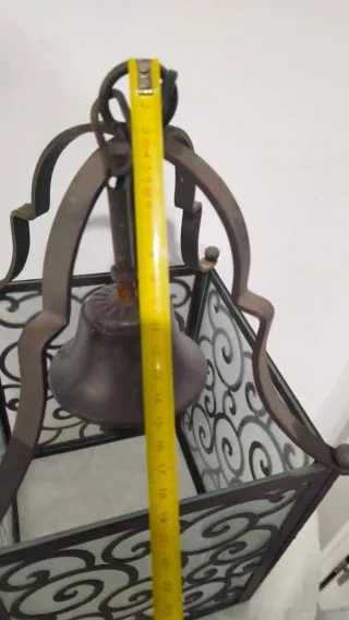 Farol lámpara forja hierro forjado campana