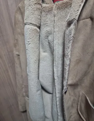 Abrigo de pelo beige/marrón talla única