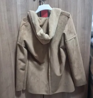 Abrigo de pelo beige/marrón talla única