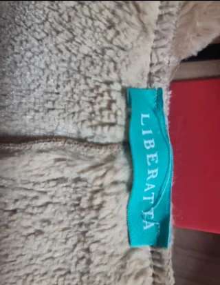 Abrigo de pelo beige/marrón talla única