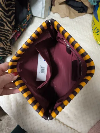 Cartera Bimba y Lola rayas amarillo y marrón