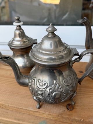 Set di 3 antiche caffettiere/teiere