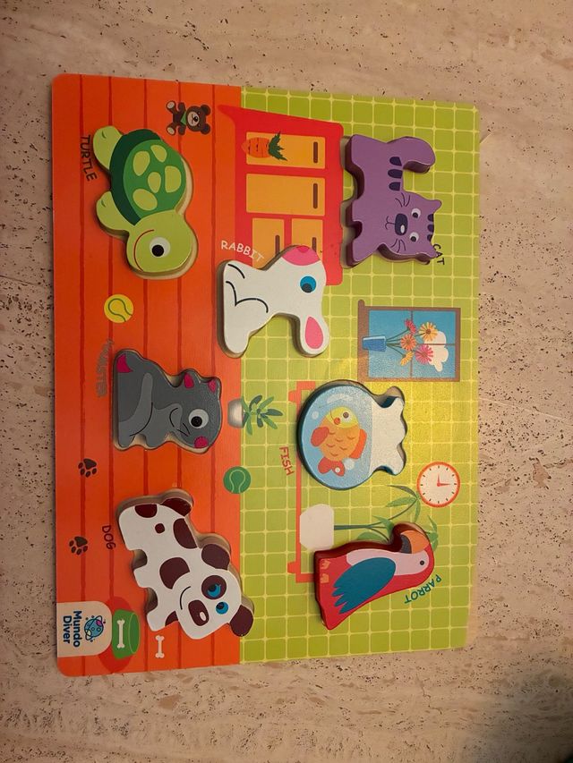 Puzzle madera animales Mundo Diver