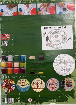 Reloj de Pared Mapamundi con Arena Ø 38 cm