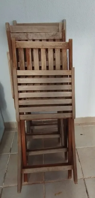 Mesa de jardín de madera + sillas