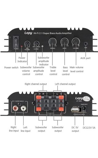 Lepy LP-168S Amplificador 2.1 Super Bass Hi-Fi