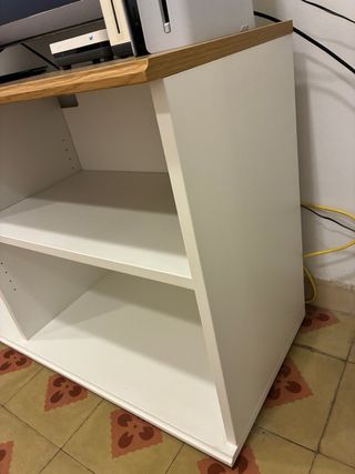 Mueble TV blanco y madera