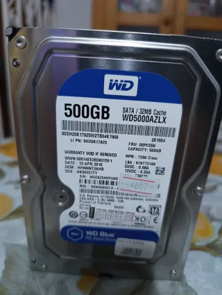 Disco HDD WD Blue 500GB SATA 32MB Cache