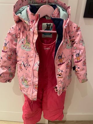 Conjunto de esquí infantil rosa talla 2/3