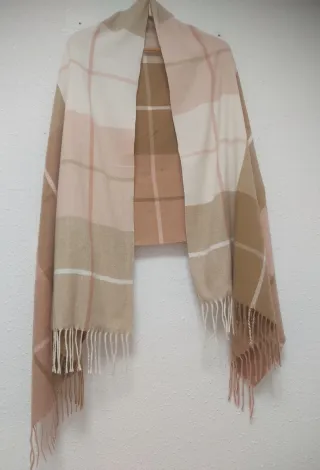 Bufanda Manta XL Rosa y Beige Suave