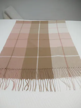 Bufanda Manta XL Rosa y Beige Suave