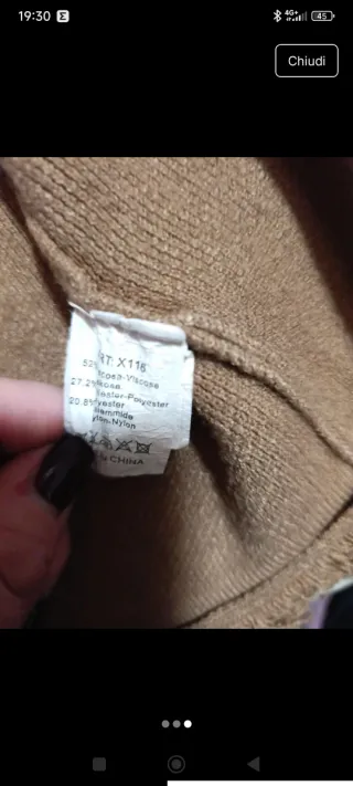 Cardigan cammello taglia unica