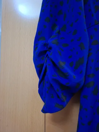 Vestido azul estampado animal print Talla L