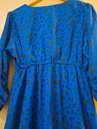 Vestido azul estampado animal print Talla L