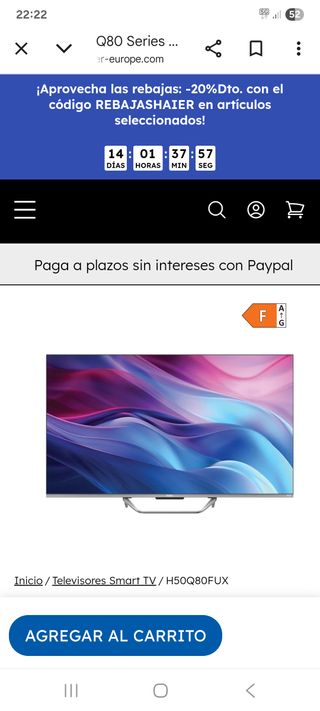 Smart TV Haier 50 Nueva con Factura