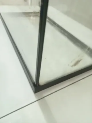 Pecera negra y transparente