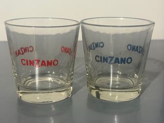 2 Vasos Cinzano Antiguos Años 60