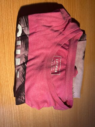 Camiseta rosa de palmeras