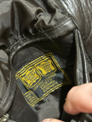 Real leather bomber jacket vintage XL brown y2k 00