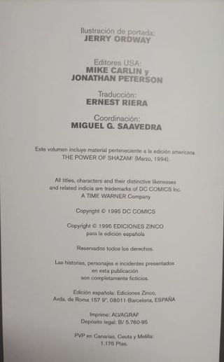 COMIC - EL PODER DE SHAZAM DE ZINCO