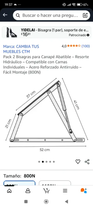 Muelle Hidráulico Canapé