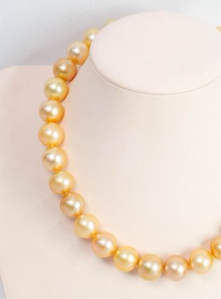 Set Perlas South Sea Doradas GIA 14.98–16.39 mm