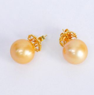 Set Perlas South Sea Doradas GIA 14.98–16.39 mm