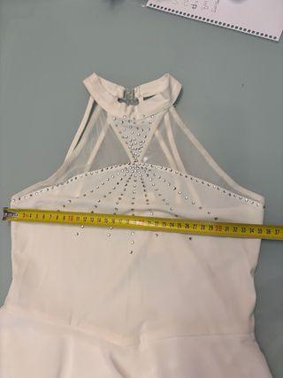 Maillot patinaje artístico blanco, talla 12