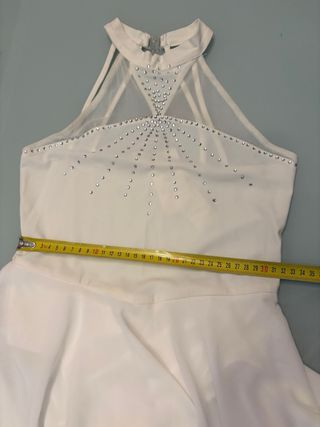 Maillot patinaje artístico blanco, talla 12