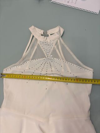 Maillot patinaje artístico blanco, talla 12